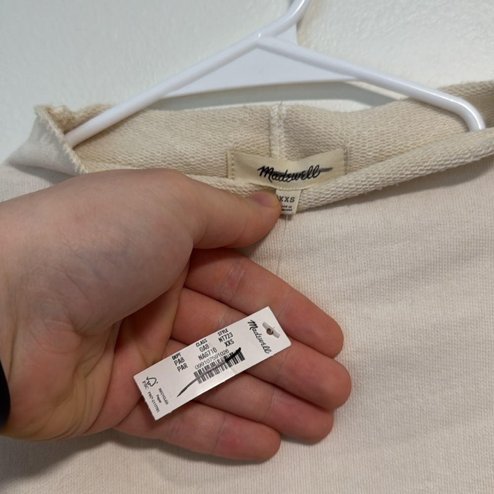 Madewell Long-Sleeve Funnel-Neck Sweatshirt in Parchment - Picture 7 of 11